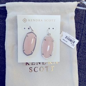 NEW Kendra Scott Elle Silver w Light Pink Stone